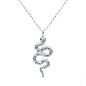 925 Sterling Silver Small Snake Charm Pendant Necklace ladies Christmas birthday